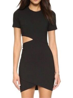 Elizabeth and James Little Black Dress Black Short Sleeve Cutout Mini Dress SZ 2